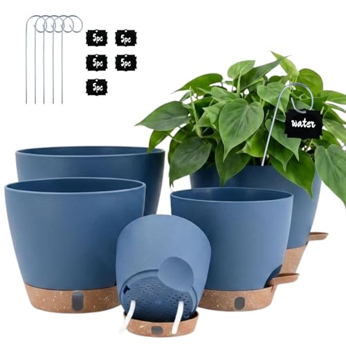 5 Pack Self Watering Pots for Indoor Outdoor Plants (5 Count)