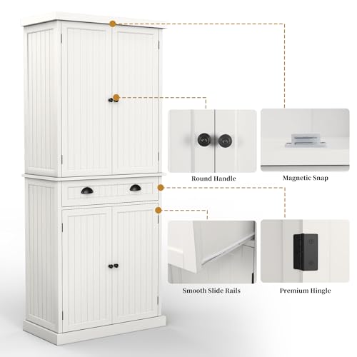 72" Tall Freestanding Pantry & Kitchen Storage Cabinet
