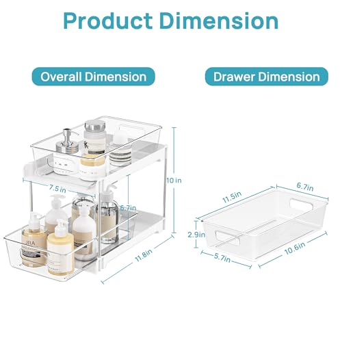 4 Pack Pull Out Bathroom Under Sink Organizer (4 Count)