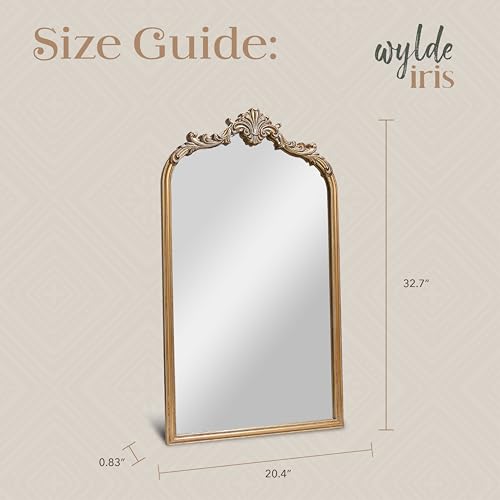 English Estate Carved Arch Wood Wall Mirror