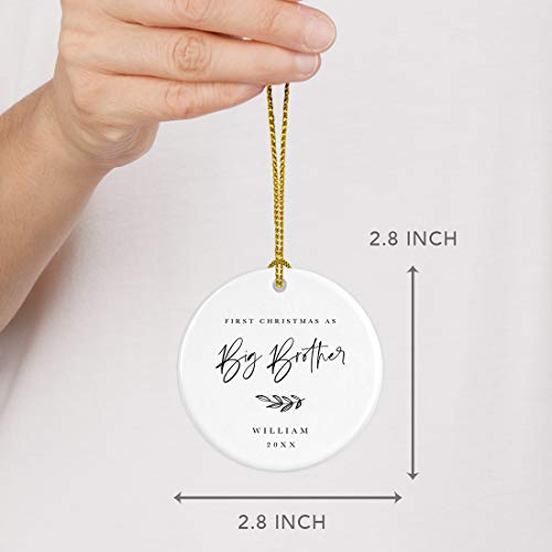 Personalized Sibling Round Ceramic Porcelain Christmas Tree Ornament Keepsake Collectible Gift