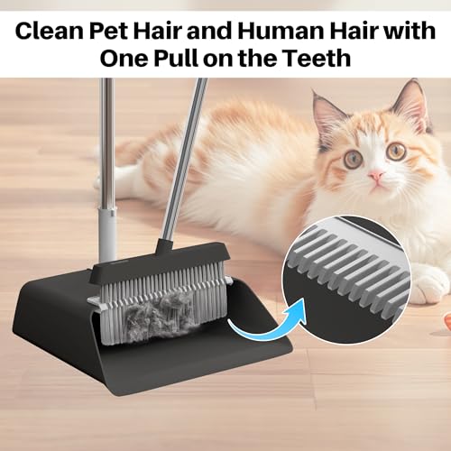 Black Broom and Dustpan Set