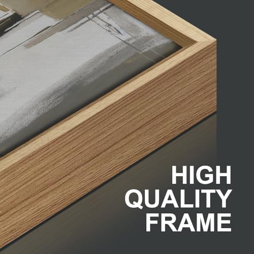 Beige Abstract Framed Canvas Wall Art Set (3 Count)