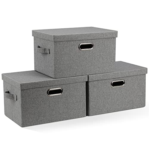Medium 15" 21 Quart Collapsible Stackable Storage Bins with Lids (3 Count)