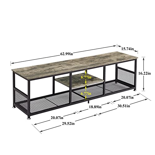 TV Stand for Televisions up to 80 Inch 70" Entertainment Center with Open Storage Shelves for Living Room