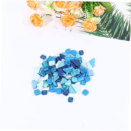 Blue Crystal Glass Mosaic Tiles 500g for DIY Craft Decor
