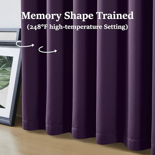 Royal Purple Pinch Pleated Curtains 84 Inch Length 2 Panels Set (2 Count)
