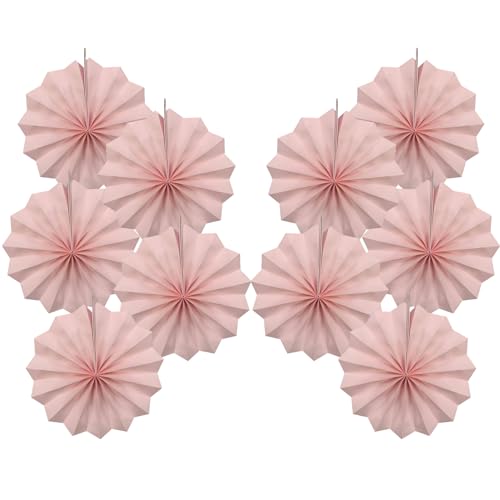 Pink Birthday Decorations DIY Baby Pink Paper Fans Hanging Decoration 8in