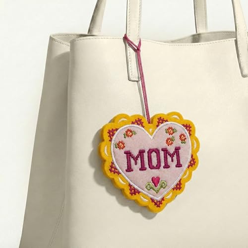 Everyday Handmade Stitched with Love Mom HeartFelt Charm Card
