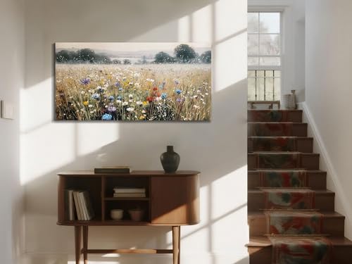 Landscape Wall Art Wildflower Canvas Painting for Living Room