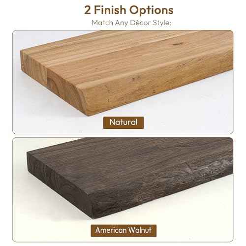 Wood Floating Shelves Live Edge 55” Set of 1