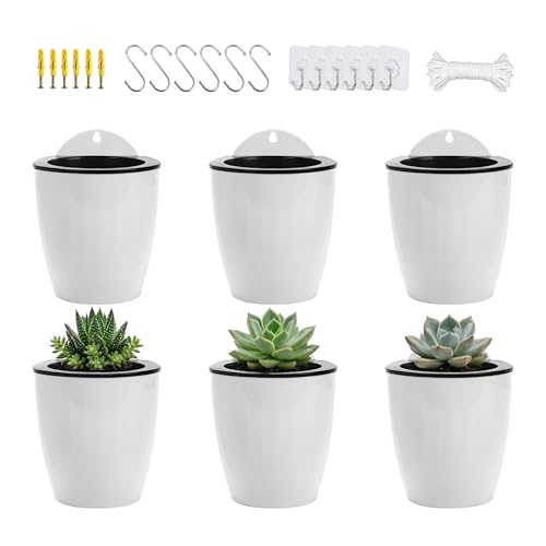 4 Inch Self Watering Hanging Planters (6 Count)