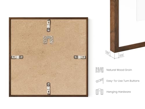 Walnut Square Frames Set of 6 (6 Count)