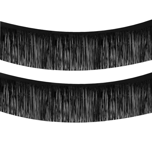 Black Foil Fringe Garland 10FT 2packs for Parade Float Decorations (20 Foot)