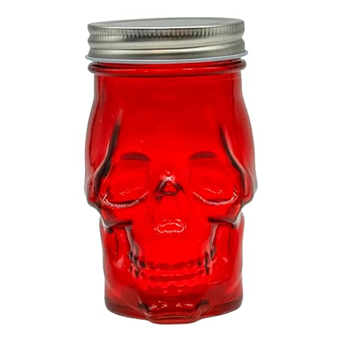 14 oz Colorful Skull Glass Mason Jar