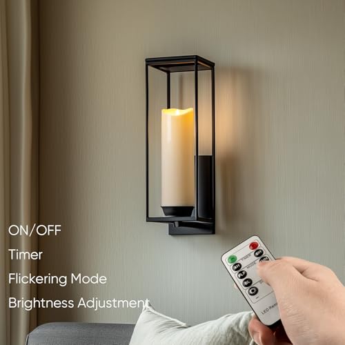 4"x12" Outdoor Waterproof Flameless Candles with Timers and Remote Control (2 Count)
