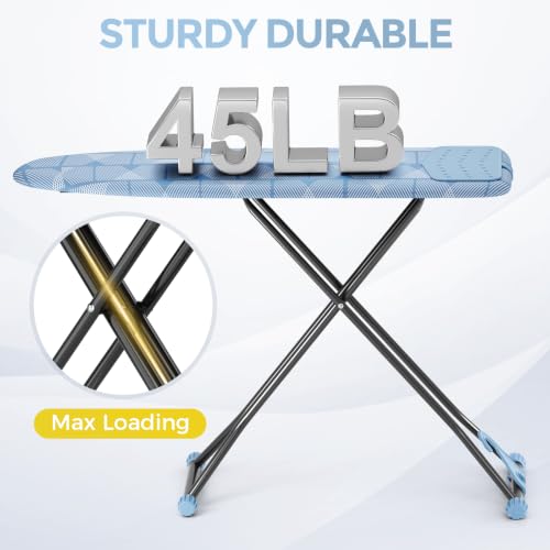 Foldable 7 Level Heigh Adjustable Ironing Board with Iron Rest