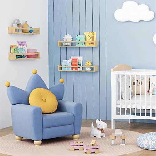 Natural Wood Nursery Bookshelves for Wall (4 Count)