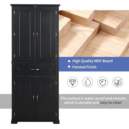 72.2" Tall Storage Cabinet with 4 Doors and Drawer