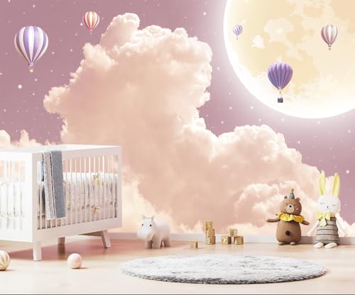 Pink and Purple Clouds Wallpaper Mural for Girls Room