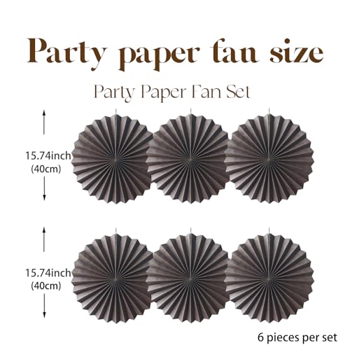 Coffee Party Decorations Hanging Paper Fans Set 16inch DIY