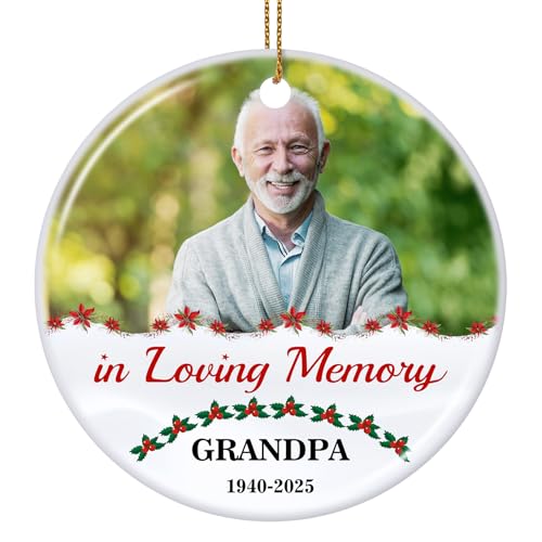Personalized Memorial Christmas Photo Ornament