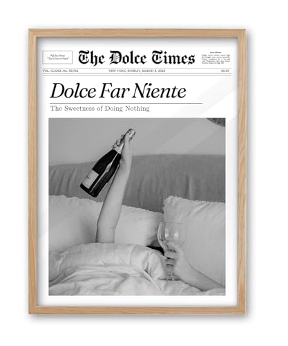 16x20in Dolce Far Niente Framed Newspaper Wall Art