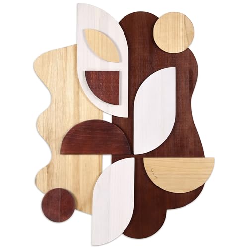 Sands Serenade I" Handmade Dimensional Solid Paulownia Wood Abstracts Wall Art