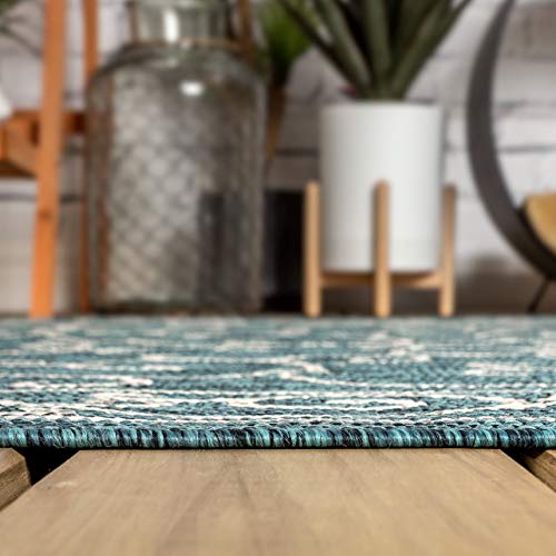 Vintage Filigree Indoor Outdoor Area Rug 3X5 Teal