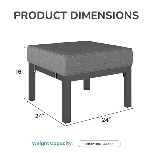 Outdoor Footstools Patio Ottoman Set of 2