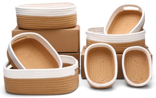 7 Piece Cotton Rope Woven Basket Set