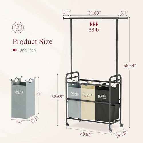 Laundry Sorter 3 Section