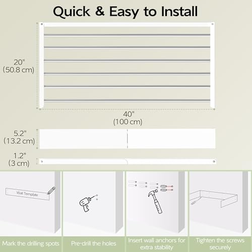 Wall Mounted Clothes Drying Rack 40 inches