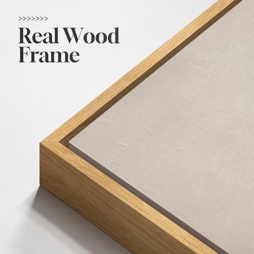 Large Framed Neutal Abstract Landscape Wall Art for Living Room