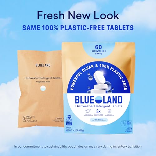 100% Plastic Free Dishwasher Detergent Tablets Set (60 Count)