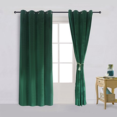 Super Soft Signature Velvet Curtains Set of 2 Dark