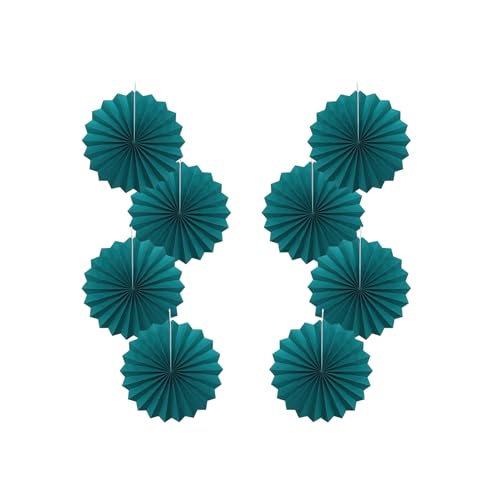 Green Birthday Decorations Dark Green Paper Fans Set Hanging Decor 12in (30 Count)