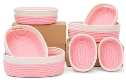 7 Piece Cotton Rope Woven Basket Set