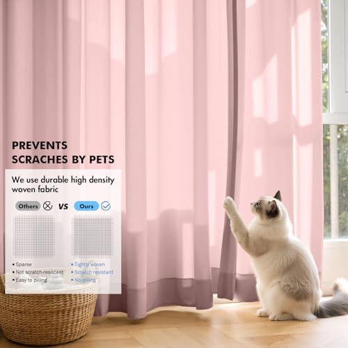 Light Pink Privacy Sheer Curtains 2 Panels 42W x 84L (2 Count)