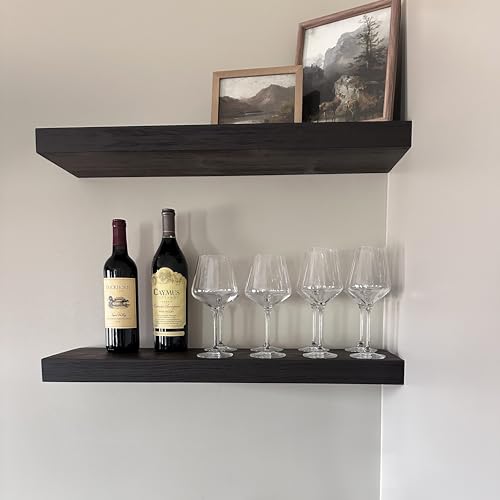 Joel’s Antiques 24 Inch Wooden Floating Shelves for Wall