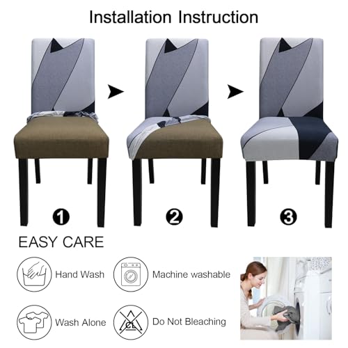 Pattern Chair Covers for Dining Room Set of 4
