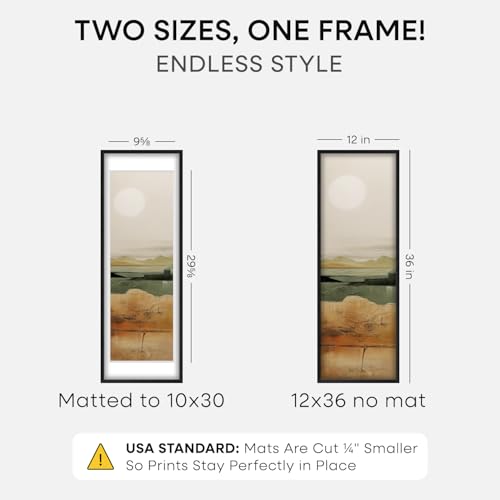 12x36 Black Oak Picture Frame