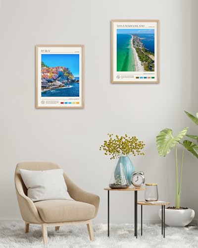 12x16IN Cinque Terre Italy Coastal Framed Wall Art Print