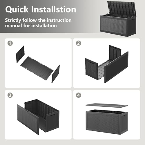 130 Gallon Waterproof Large Resin Deck Box
