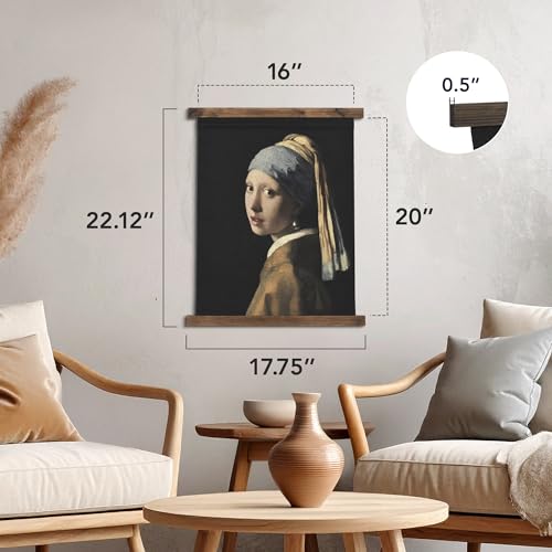 Girl with a Pearl Earring Tapestry Vintage Hanging Canvas Wall Art by Johannes Vermeer