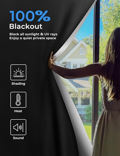 50"x60" Portable Blackout Curtains Blinds for Windows No Drill