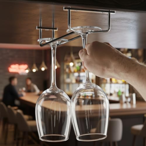16 Inch Wine Glass Rack Brass Finish Set of 2 (2 Count)