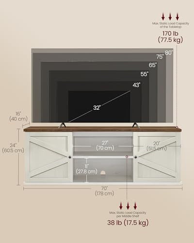Farmhouse TV Stand for 80'' TV