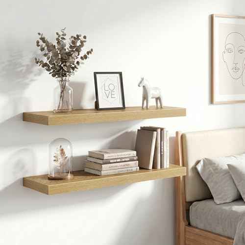 16 Inch Floating Shelves Wall Mounted for Display (2 Count)