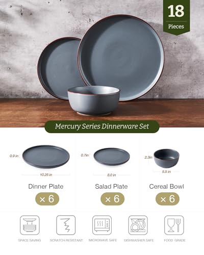 Mercury 18 Piece Stoneware Dinnerware Set